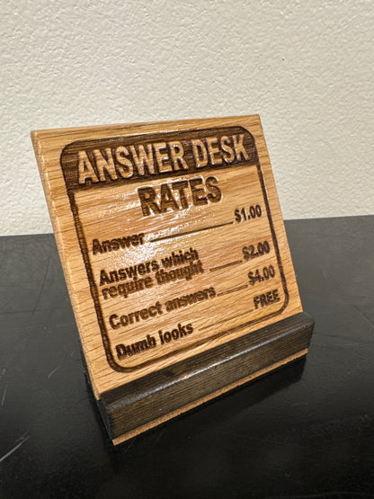 Answer desk coaster w/ stand