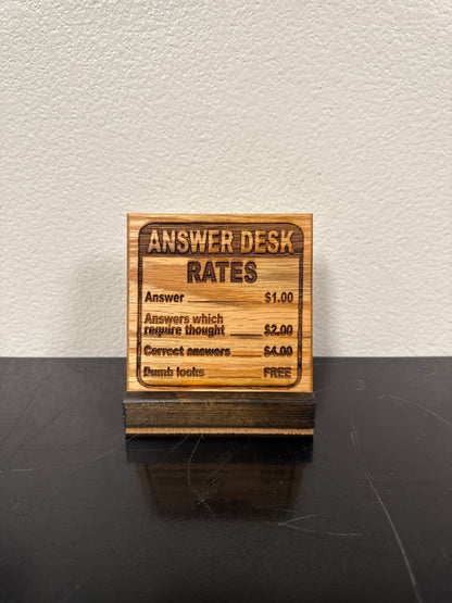 Answer desk coaster w/ stand