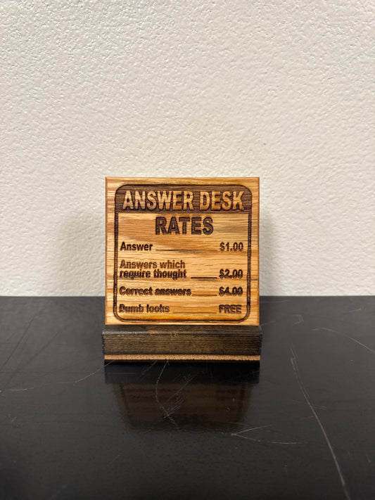 Answer desk coaster w/ stand